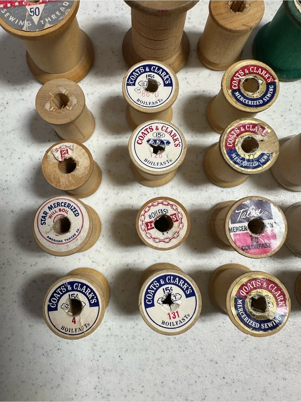Lot of 23 Vintage Wood Thread Collectible Spools - Picture 6 of 6